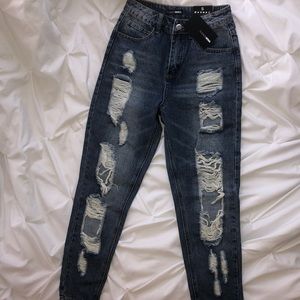 Fashion Nova Distressed Mom Jeans